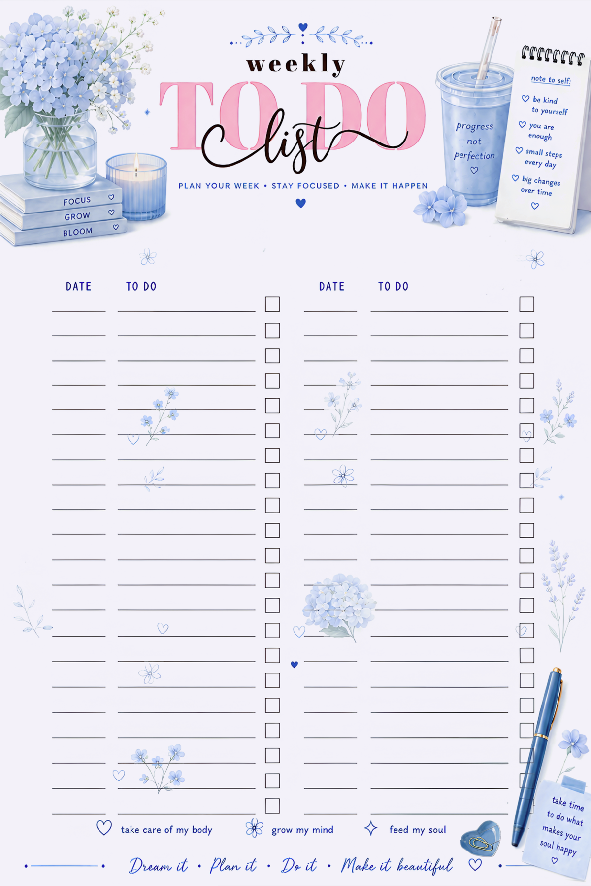 Weekly to-do list